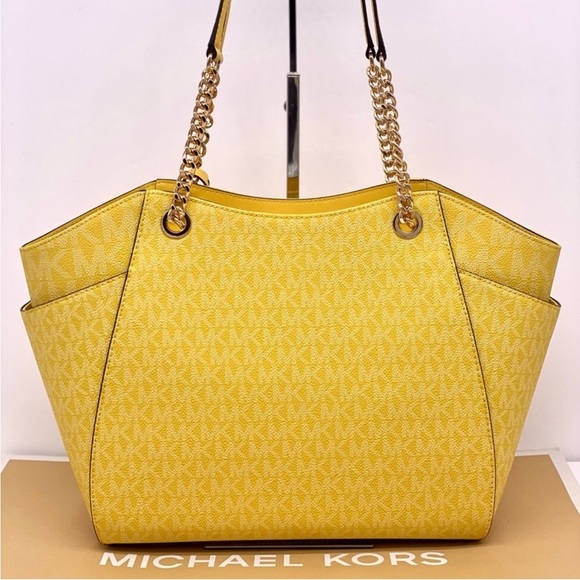 Michael Kors Yellow Tote Chain Shoulder Bag - Picture 4 of 12